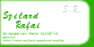 szilard rafai business card